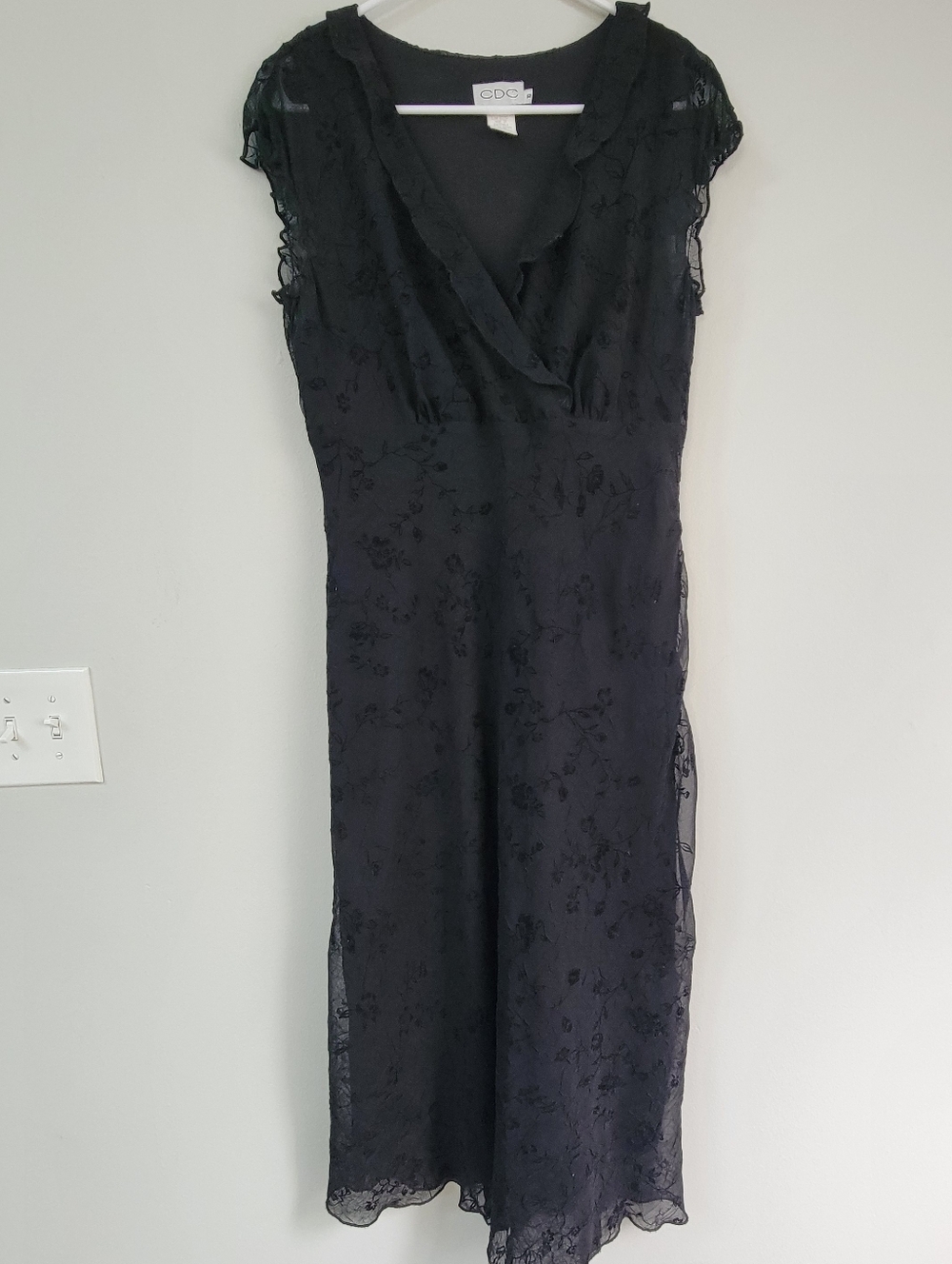 VTG CDC Babydoll Y2K Sheer Dress Women's Size M Formal Gothic Whimsy Dark Fairy